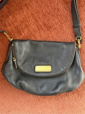 Marc by Marc Jacobs Black Pebbled Leather Crossbody with Gold Plate